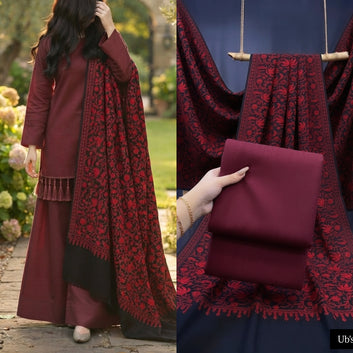 Rose Pink Embroidered 3-Piece Suit Elegant Festive Wear for Women