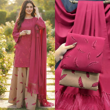 Ub's collection danak embroidered suit with wool shawl