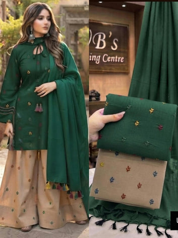 Elegant Black Embroidered 3-Piece Suit Trendy embroidered formal wear for women